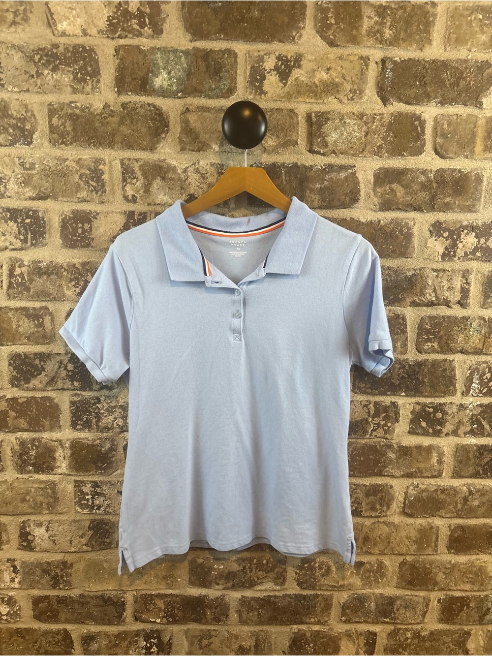 French Toast Light Blue Women's Polo Top - Classic Short Sleeve Size M